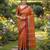 Red fancy cotton handloom saree with blouse piece for women