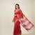 Red fancy cotton handloom saree with blouse piece for women
