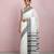 White fancy cotton handloom saree with blouse piece for women