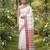 White fancy cotton handloom saree with blouse piece for women