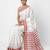 White fancy cotton handloom saree with blouse piece for women