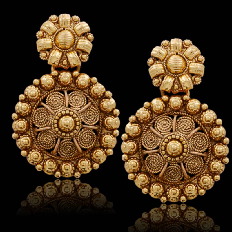 TRADITONAL BEAUTIFUL GOLDEN HANGINGS Hyderabad Jewels And Pearls 717079