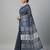 Blue fancy cotton handloom saree with blouse piece for women