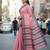 Pink fancy cotton handloom saree with blouse piece for women