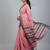 Pink fancy cotton handloom saree with blouse piece for women