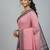 Pink fancy cotton handloom saree with blouse piece for women
