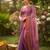 Purple fancy cotton handloom saree with blouse piece for women