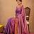 Purple fancy cotton handloom saree with blouse piece for women