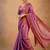 Purple fancy cotton handloom saree with blouse piece for women