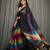 Rainbow fancy cotton handloom saree with blouse piece for women