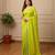 Green fancy cotton handloom saree with blouse piece for women