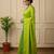 Green fancy cotton handloom saree with blouse piece for women