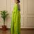 Green fancy cotton handloom saree with blouse piece for women