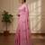 Pink fancy cotton handloom saree with blouse piece for women