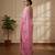 Pink fancy cotton handloom saree with blouse piece for women