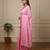 Pink fancy cotton handloom saree with blouse piece for women
