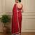 Red fancy cotton handloom saree with blouse piece for women