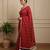 Red fancy cotton handloom saree with blouse piece for women