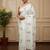White fancy cotton handloom saree with blouse piece for women