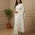 White fancy cotton handloom saree with blouse piece for women