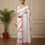 White fancy cotton handloom saree with blouse piece for women