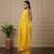 Yellow fancy cotton handloom saree with blouse piece for women