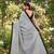 Grey fancy cotton handloom saree with blouse piece for women
