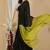Black & yellow fancy cotton handloom saree with blouse piece for women
