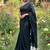Black fancy cotton handloom saree with blouse piece for women