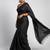 Black fancy cotton handloom saree with blouse piece for women