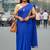 Blue fancy cotton handloom saree with blouse piece for women