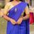 Blue fancy cotton handloom saree with blouse piece for women