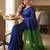 Blue fancy cotton handloom saree with blouse piece for women