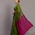 Dark green & rani fancy cotton handloom saree with blouse piece for women