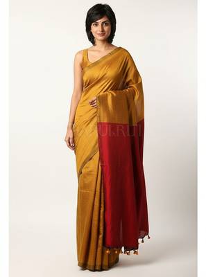 Goyel & rani fancy cotton handloom saree with blouse piece for women 2