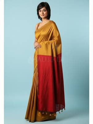 Goyel & rani fancy cotton handloom saree with blouse piece for women 4