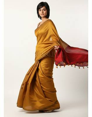 Goyel & rani fancy cotton handloom saree with blouse piece for women 5