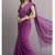 Magenta fancy cotton handloom saree with blouse piece for women