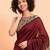 Maroon & golden fancy cotton handloom saree with blouse piece for women