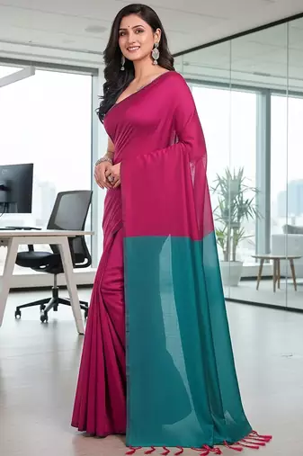 Rani & raja fancy cotton handloom saree with blouse piece for women