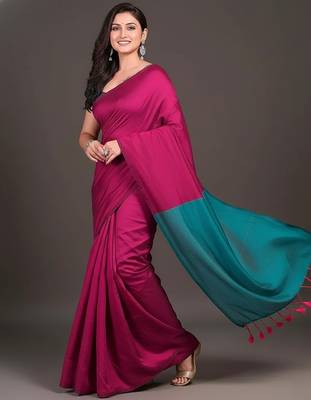 Rani & raja fancy cotton handloom saree with blouse piece for women 4