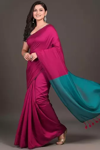Rani & raja fancy cotton handloom saree with blouse piece for women