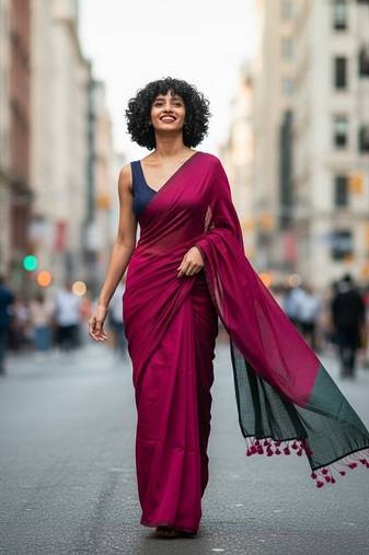 Rani & raja fancy cotton handloom saree with blouse piece for women