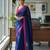 Red & blue fancy cotton handloom saree with blouse piece for women