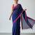 Red & blue fancy cotton handloom saree with blouse piece for women