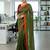 Red & green fancy cotton handloom saree with blouse piece for women