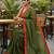 Red & green fancy cotton handloom saree with blouse piece for women
