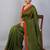 Red & green fancy cotton handloom saree with blouse piece for women
