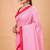 Red & pink fancy cotton handloom saree with blouse piece for women