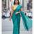Teal fancy cotton handloom saree with blouse piece for women